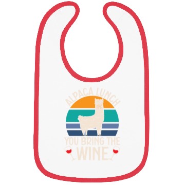 Discover Alpaca Lunch You Bring The Wine Drinker Llama Bibs