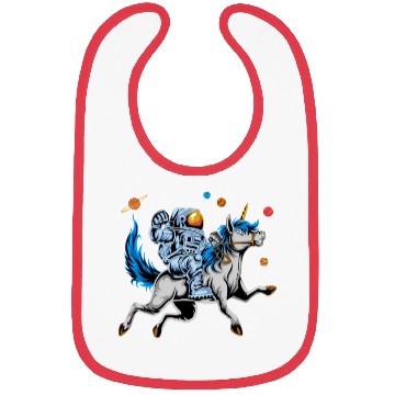 Discover Astronaut riding cute unicorn Bibs