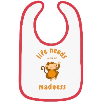Discover Motivational quote, with funny monkey design. Bibs