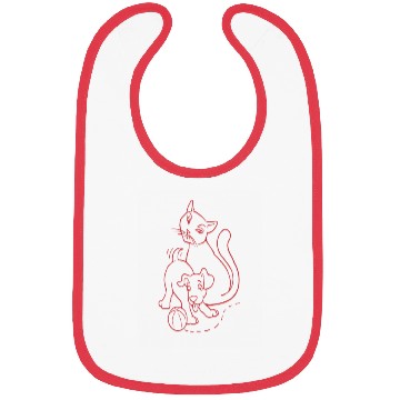 Discover Cat And Dog Red One Bibs
