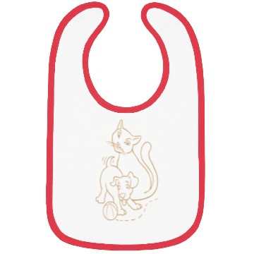 Discover Cat And Dog Brown tow Bibs