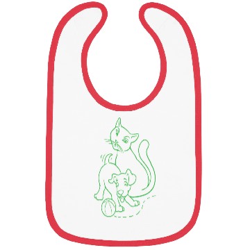 Discover Cat And Dog Green One Bibs