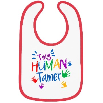 Discover Funny Tiny Human Tamer Daycare Provider Teacher Bibs