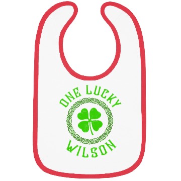 Discover One Lucky Wilson Irish Family Four Leaf Clover Bibs