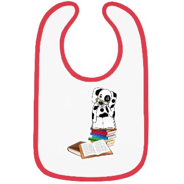 Discover Book Reading Dalmatian Dog Lover Bibs