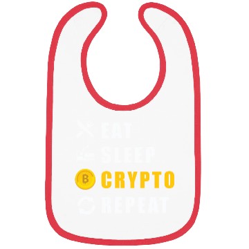 Discover Bitcoin sloth BTC logo eat sleep Crypto repeat Bibs
