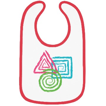 Discover Geometric Shapes. Square, Triangle, Circle Spirals Bibs