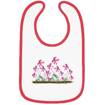 Discover plants pink flowers nature icon Bibs