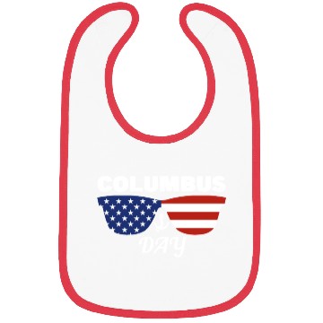 Discover Columbus Day Glasses America Bibs