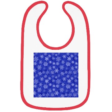Discover Pretty Navy Blue Snowflakes Pattern Bibs