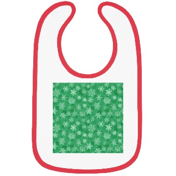 Discover Pretty Green Snowflakes Pattern Bibs