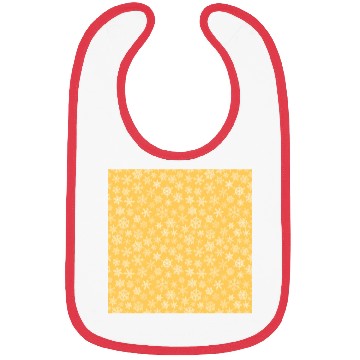 Discover Modern Yellow Snowflakes Pattern Bibs