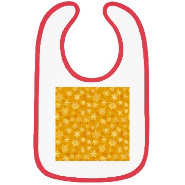 Discover Pretty Orange Snowflakes Pattern Bibs