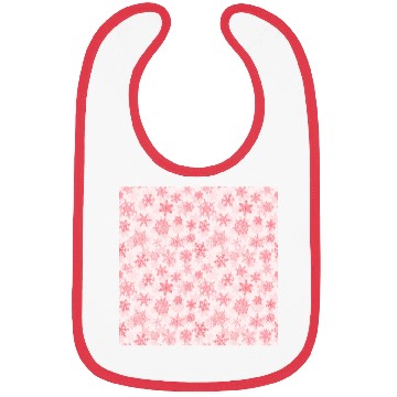 Discover Elegant Snowflakes Pattern White Red Bibs