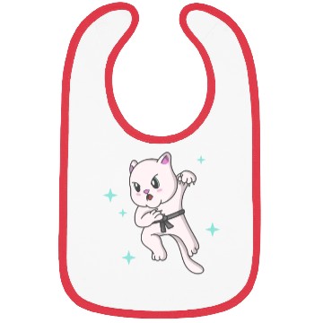Discover Kawaii Cat Ninja Kitten Fighter Karate Bibs