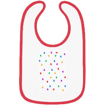 Discover Christmas Garland Lights Retro Pixel Pattern Bibs