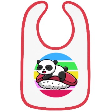 Discover Panda Sleeps On Sushi Bibs