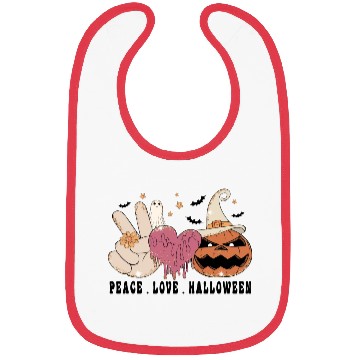 Discover Peace Love Halloween Bibs
