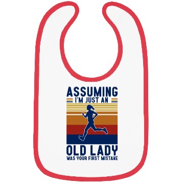 Discover Assuming I'm An Old Lady Running Lovers Bibs