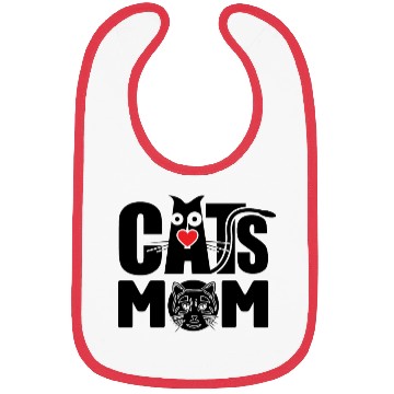 Discover Cat Mom Bibs