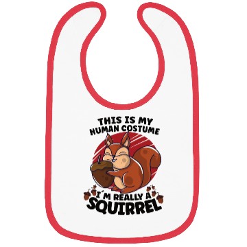 Discover Funny Squirrel Fan Squirrel Lover Chipmunk Addict Bibs