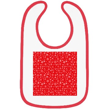Discover Red Snowflakes Pattern Bibs