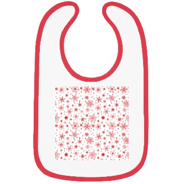 Discover Snowflakes Pattern Red White Bibs