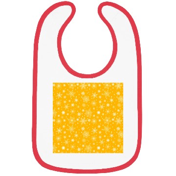 Discover Snowflakes Pattern Yellow White Bibs