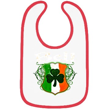 Discover Bell Irish Surname Ireland Flag Shield Shamrock Bibs