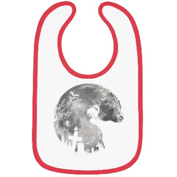 Discover Halloween Werewolf Full Moon Bats and Black trick Bibs