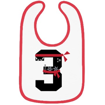 Discover Number 3 Ninja 3 Year Old Fun 3rd Birthday Gifts Bibs