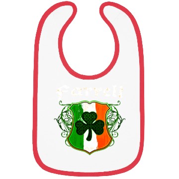 Discover Farrell Irish Surname Ireland Flag Shield Shamrock Bibs