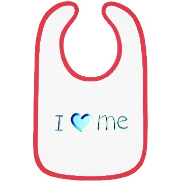 Discover i love me lettering blue Bibs