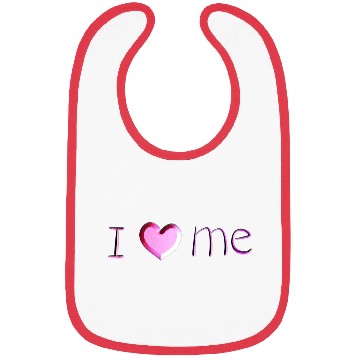 Discover i love me lettering pink Bibs