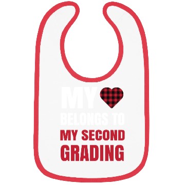 Discover Heart Buffalo Plaid Clothes 2nd Grade Teacher Bibs