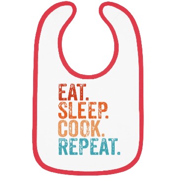 Discover Eat Sleep Cook Repeat Cooking Chef Culinary Lunch Bibs