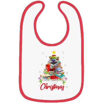 Discover Merry Christmas Tree Love Reading Books Librarian Bibs