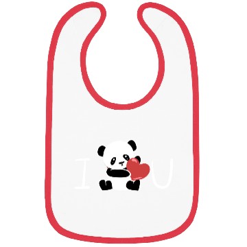 Discover i love you panda valentines day Bibs