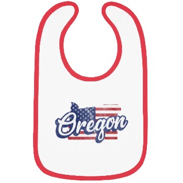 Discover US Flag Oregon Map Design for proud Oregonians Bibs