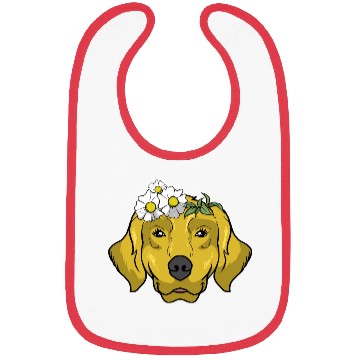 Discover Dog Golden Retriever Flower Bibs