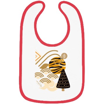 Discover Winter Abstract Geometric Leopard Snow Bibs