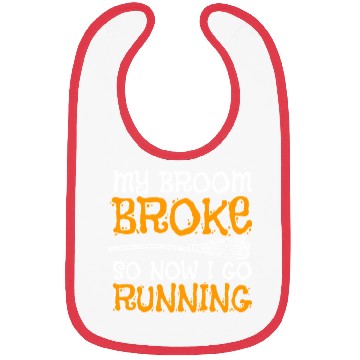 Discover Funny Running Witch Halloween Costum Bibs