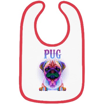 Discover Dog Breed Colorful Pug Bibs