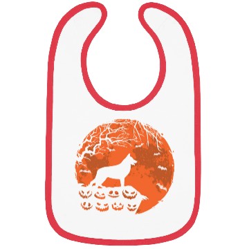 Discover German Shepherd And Moon Halloween Funny Dog Lover Bibs