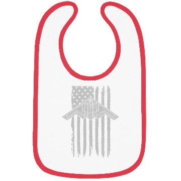Discover B-2 Stealth Bomber Military Airplane American Flag Bibs