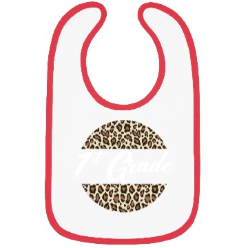 Discover 1st Grade Cheetah Print School Teacher Student Bibs