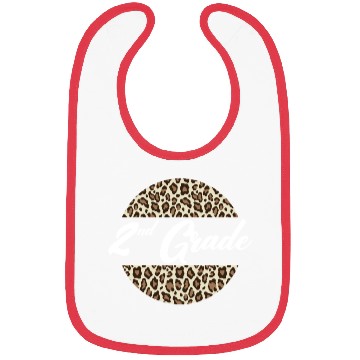 Discover 2nd Grade Cheetah Print School Teacher Student Bibs