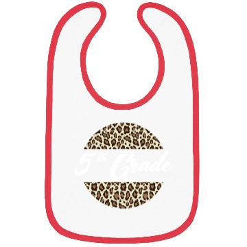 Discover 5th Grade Cheetah Print School Teacher Student Bibs