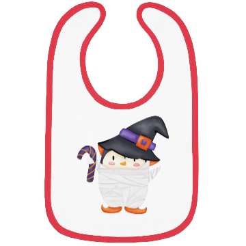 Discover Halloween Penguin in a mummy costume Bibs