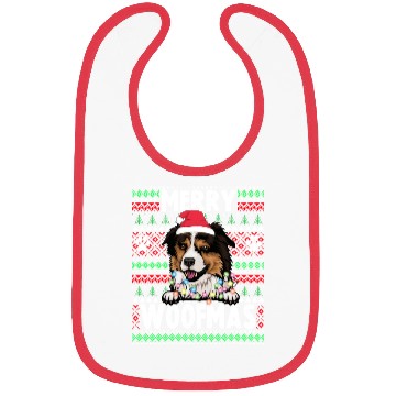 Discover Border Miniature Shepherd Christmas Pajama Bibs